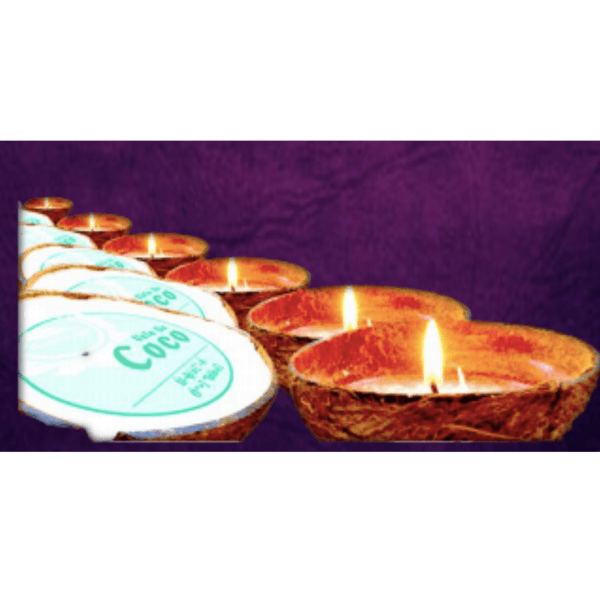 Candles in Coconut Shell with Natural Mango Aromas